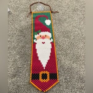 Santa Beaded Holiday Hanging Decor